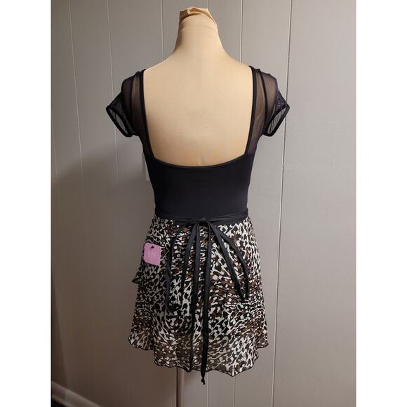 Jule Dancewear - Adult XL Leopard Print Ballet Wrap Skirt Chiffon Cotton Ribbons - Picture 3 of 7
